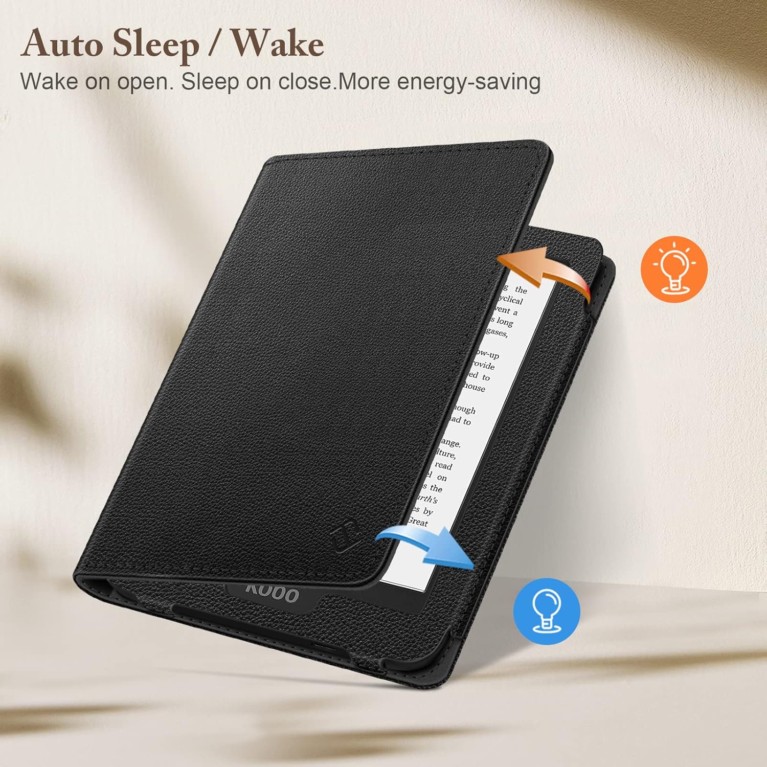 Fintie Stand Case for 6" Kobo Clara Colour (2024) /Clara BW (2024) /2E (2022) eReader - Premium PU Leather Protective Cover Auto Sleep/Wake with Card Slot and Hand Strap, Black