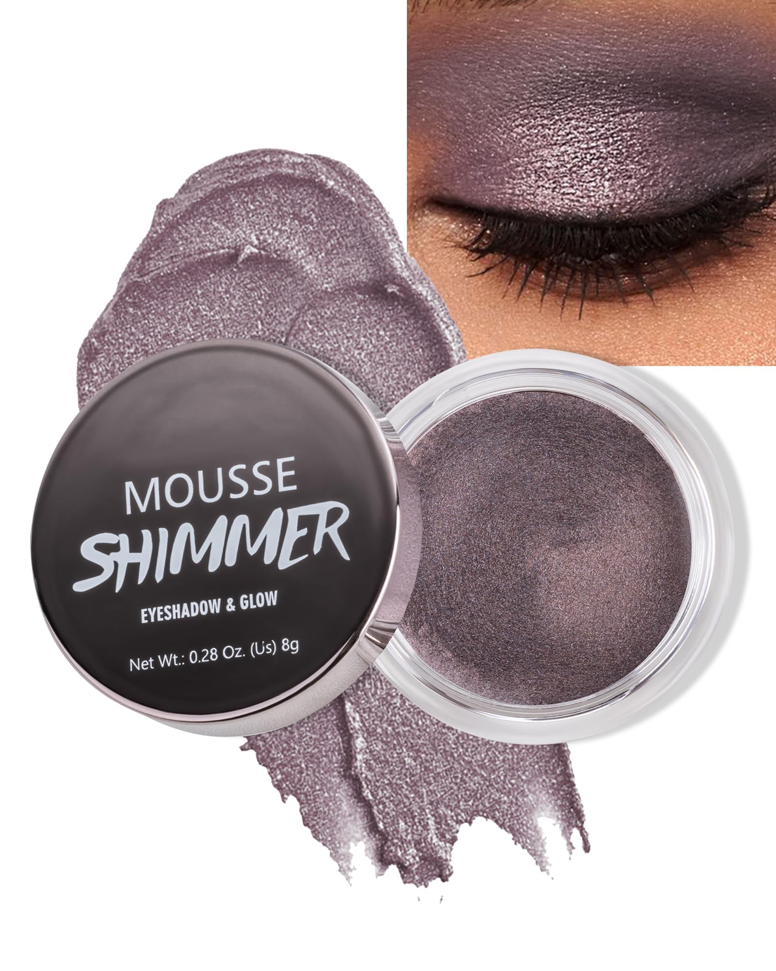 Shimmer Cream Eyeshadow, Ultra-Blendable Glitter Eye Shadow with Moisturizing Formula, Waterproof Long Lasting & Highly Pigmented, Single Creme