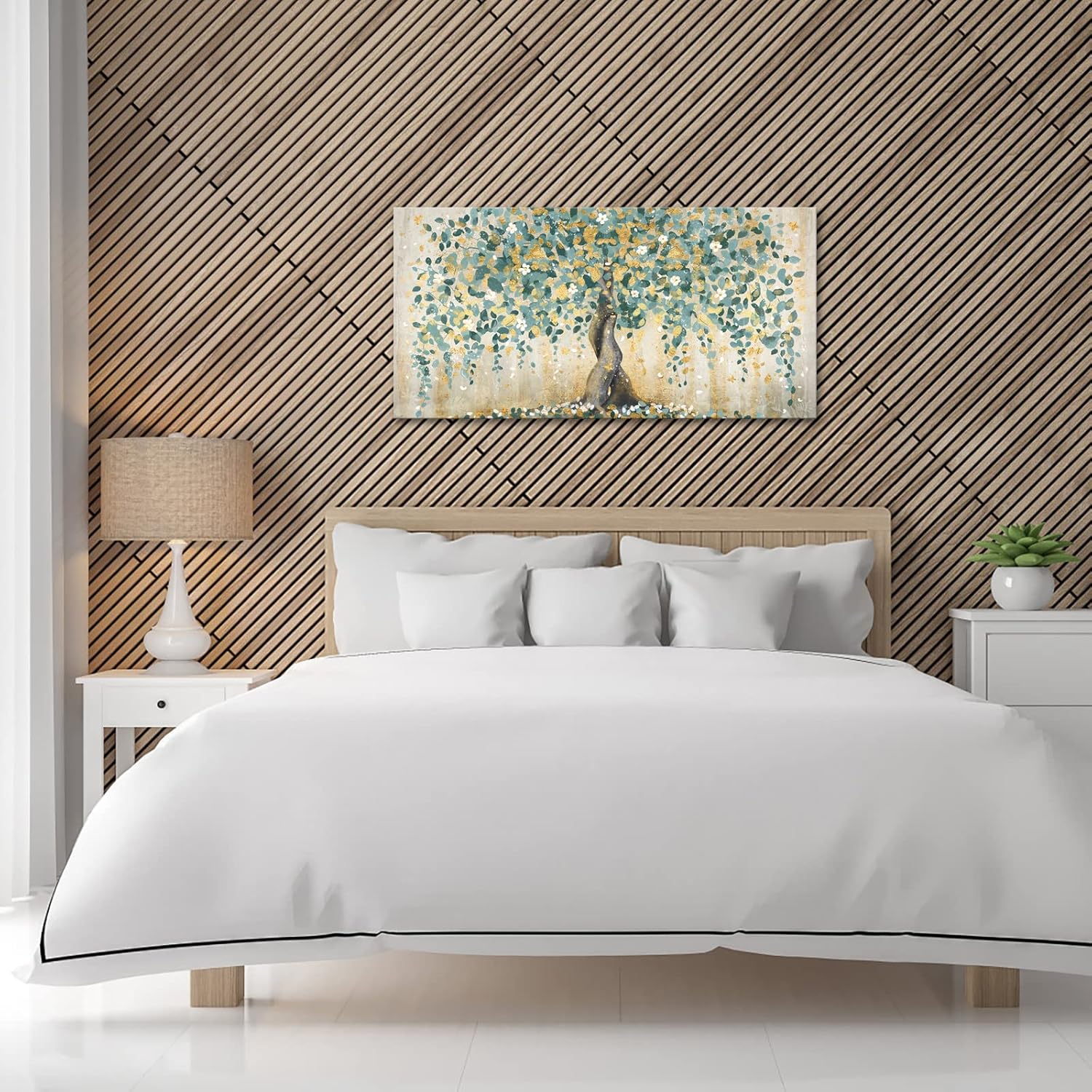 KREATIVE ARTS Big Tree Wall Art Nature Canvas Print Scenery Painting Pinted on Canvas Modern Artwork Picture for Living Room Bedroom Decoration 20x40inch