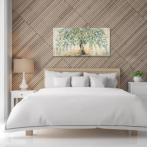 Miniatura 3 de KREATIVE ARTS Arte de pared de árbol grande, impresión en lienzo de naturaleza, pintura pintada sobre lienzo, imagen moderna para decoración de sala