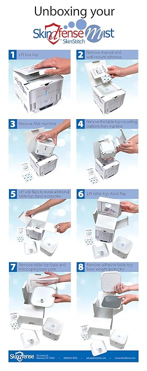SkinDfense Mist Smart Surface & Smartphone Cleanser Spray Machine Portable Cleanser Mist Touchless Hand Cleanser Spray Automatic Nano Cleanser Mist Machine with Tabletop Stand