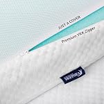 Twin XL Mattress Topper Cover 3-4 Inch, Removable Viscose Made From Bamboo Zippered Cover for Latex Topper, Extra Long Protector With Straps