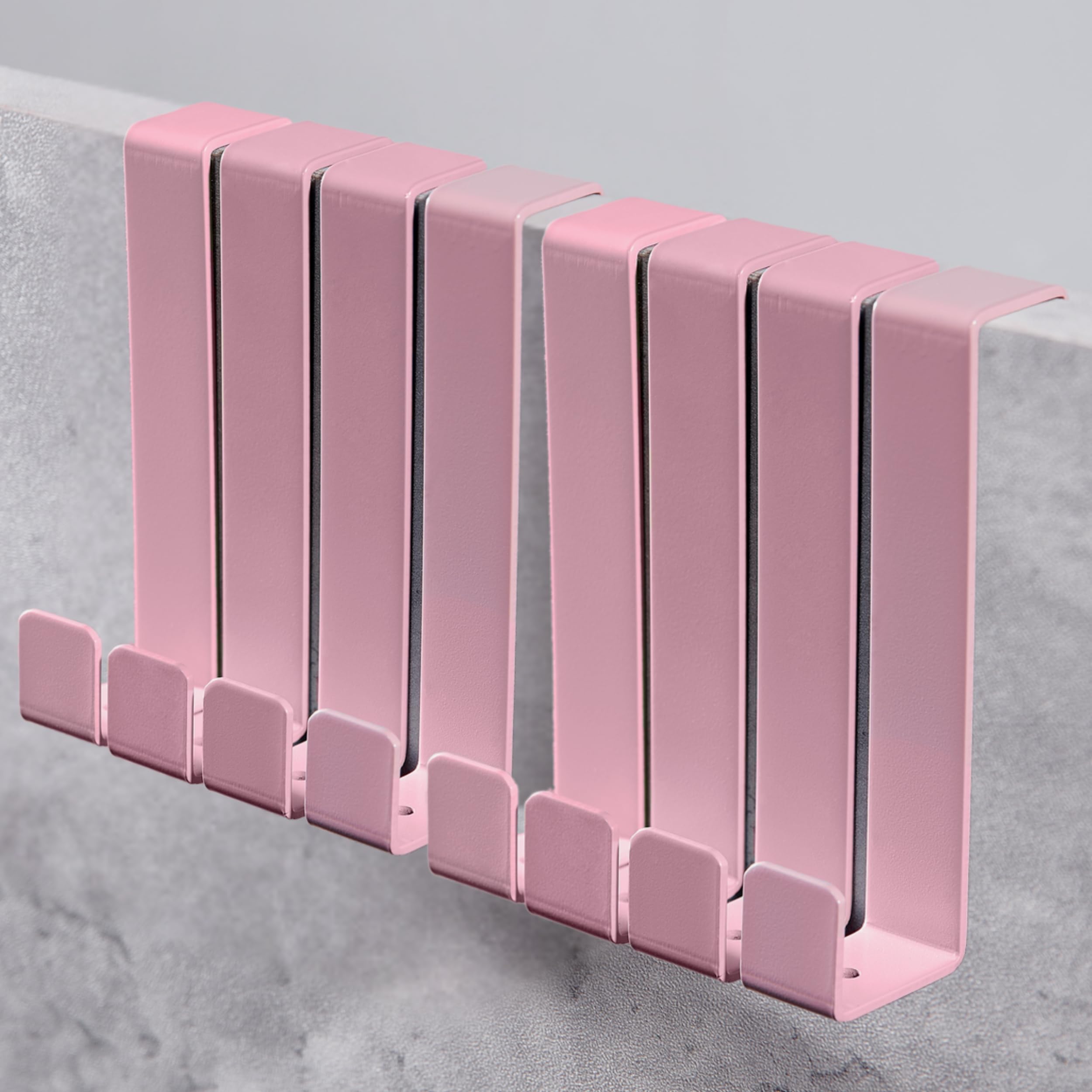 DEKAZIA® 8 Türhaken Kinderzimmer rosa | Türgarderobe Kinder | Türhaken zum Einhängen | Kleiderhaken Tür | Tür Garderobe | Garderobenhaken Tür Kleiderhaken | Türhänger Haken Tür Haken Türaufhänger