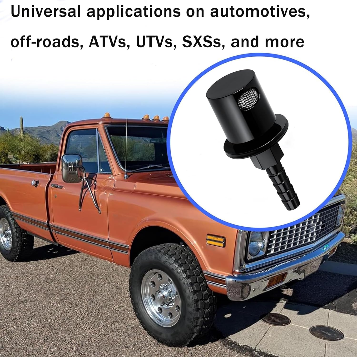 EFI Fuel Tank Vent Roll Over Valve External Remote Breather Check Valve 5/16" Hose Barb Fitting (Part #19-174) for Off-Road Vehicles, ATVs, and UTVs Durable Black Design