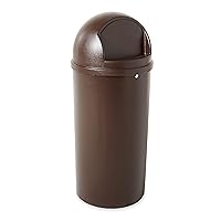 Vista 11 de Rubbermaid Commercial Products Marshal Classic Container Round Trash Can 25 Gallons Beige Outdoor for Parks/College Campuses/Outdoor Shopping Malls