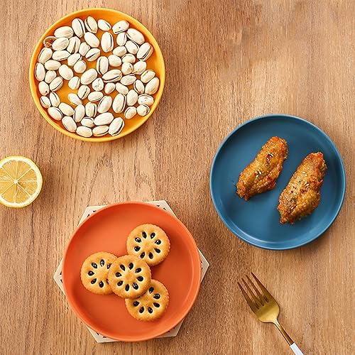 Miniatura 8 de Juego de 12 platos de paja de trigo irrompibles de 6 pulgadas, aptos para lavavajillas y microondas, perfectos para platos de cena, ensalada, pasta,