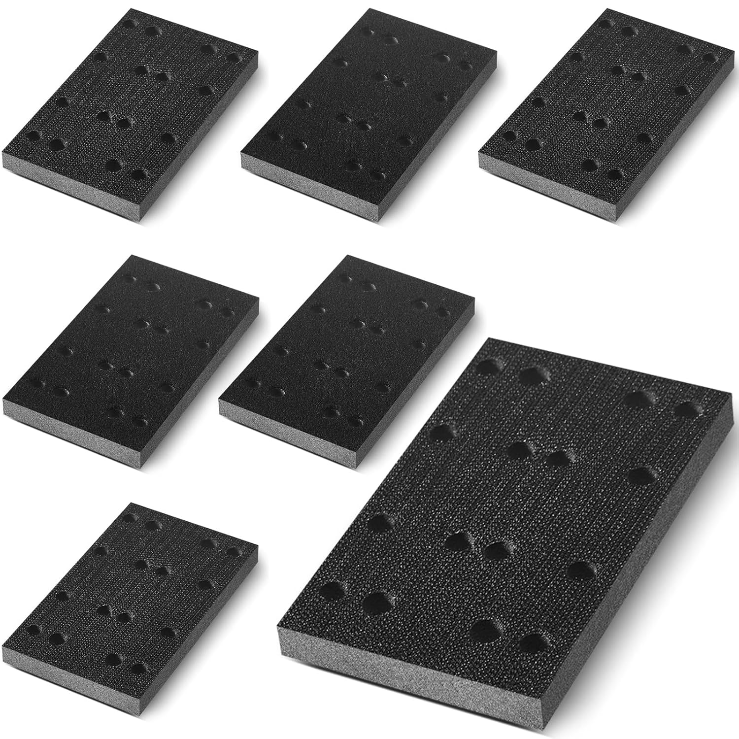 8 Pcs Soft Black Foam Sanding Pads Interface Sander Backing Pad Compatible with Festool RS400 LS130 Sander, 80 x 133 x 12 mm