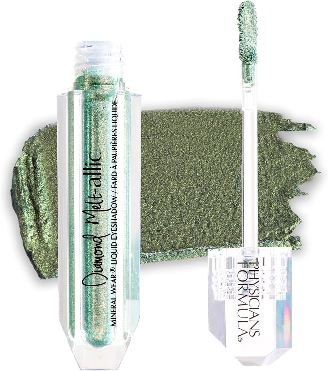 Cream Eyeshadow By Physicians Formula Mineral Wear Diamond Liquid Eyeshadow Metallic Shimmer, Golden Emerald Green