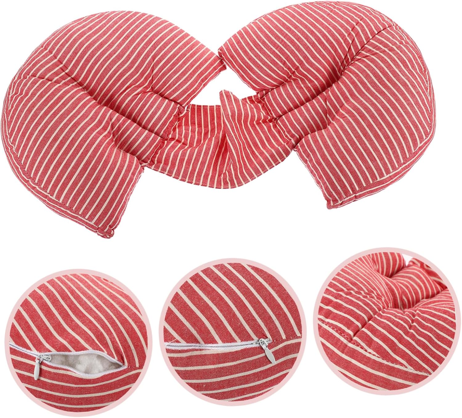 U-Shaped Pregnancy Pillow for Comfort and Support Multifunctional Rest Cushion for Side Sleeping and Back Soft and Maternity Pillow Striped Design