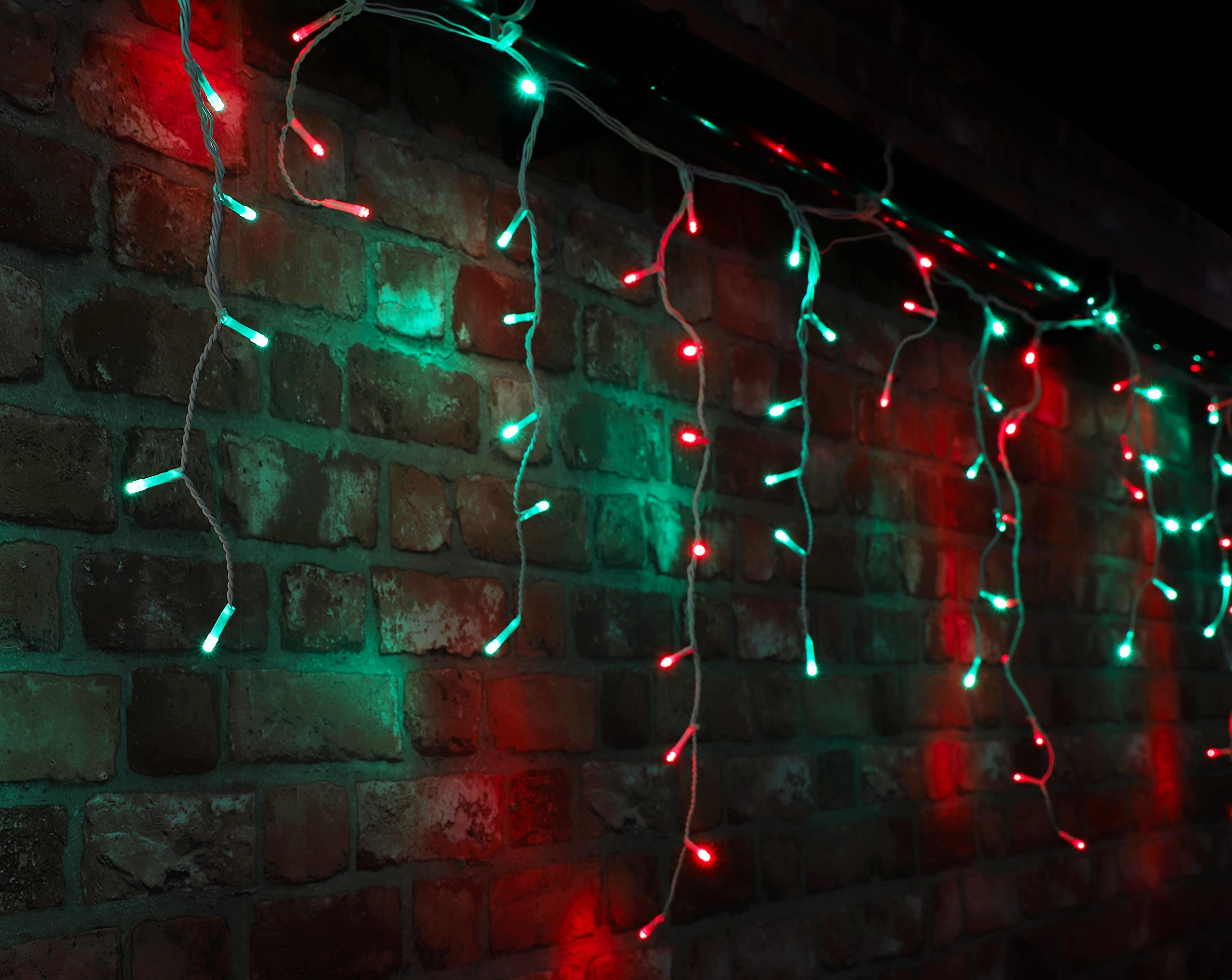 Christmas Concepts® 720 23.8m (78ft) Red/Green LED Snowing Icicle Lights with Speed Controller - Christmas Outdoor Lighting - Energy Efficient A++