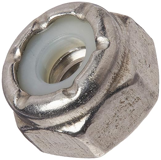 Nylon Insert Hex Lock Nuts - 10/24" (100-Pack) Stainless Steel 18-8, Plain Finish, Corrosion-Resistant, Durable Multi-Use Hardware Nuts - Secure Fastening with Hex Socket Drive