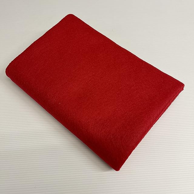 Acrylic Plain Felt Arts and Craft Fabric Material for Sewing Embroidery Decorations 88cm Wide 1 Meter Pre Cut (Red, 1 Meter Pack)