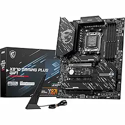 MSI Placa-mãe X870 Gaming Plus WiFi, ATX - Suporta processadores AMD Ryzen 9000/8000/7000, AM5-60A SPS VRM, DDR5 Memory Boost 8200+ MT/s (OC), PCIe 5.0 x16 e 4.0 x16, M.2 Gen5, Wi-Fi 7, 5G LAN