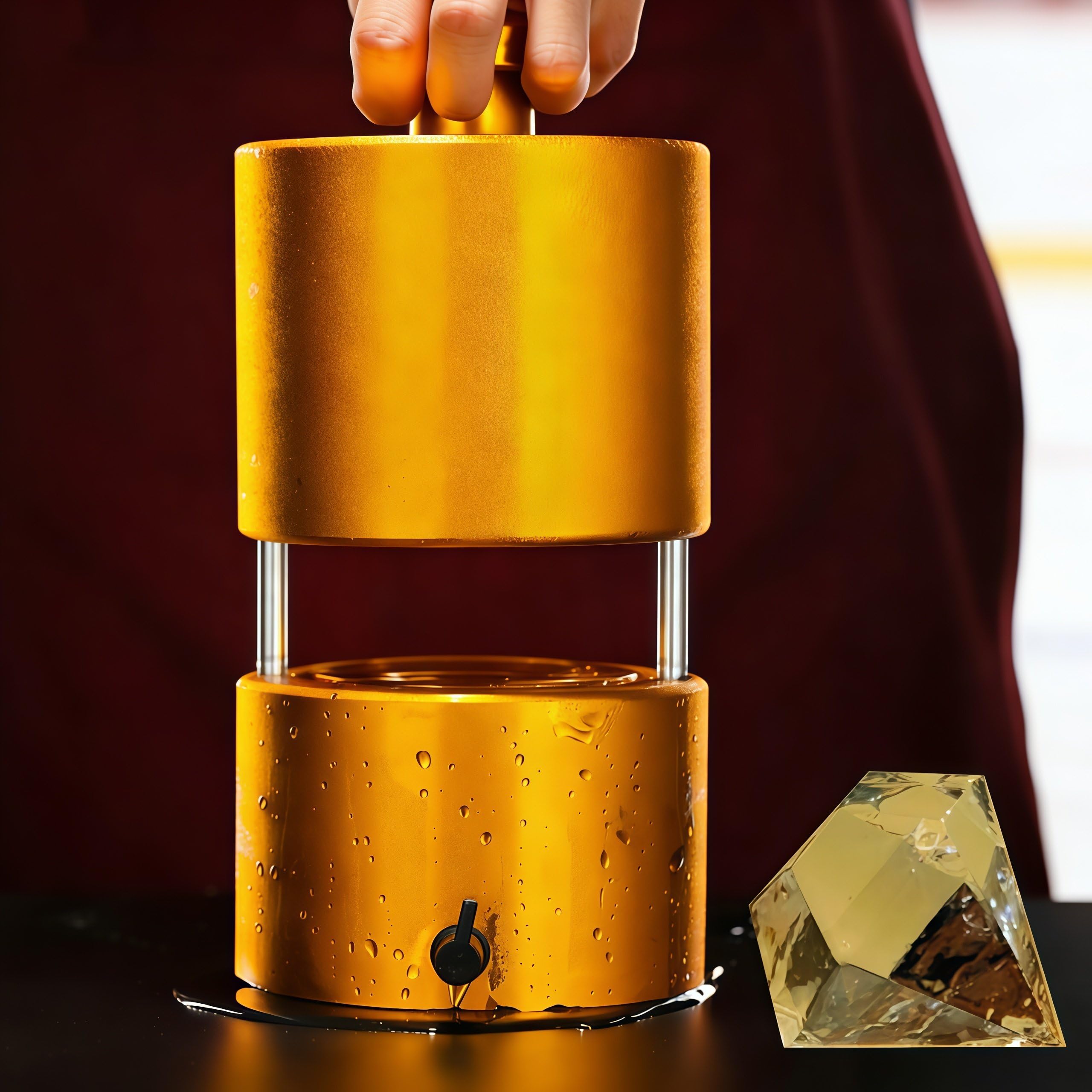 Máquina para Hacer Bolas de Hielo, Prensa para Bolas de Hielo, moldeo rápido en 2-3 Minutos, Aluminio de Grado,fusión Lenta,para Bares,Tiendas de Bebidas DiamondShape-70mm