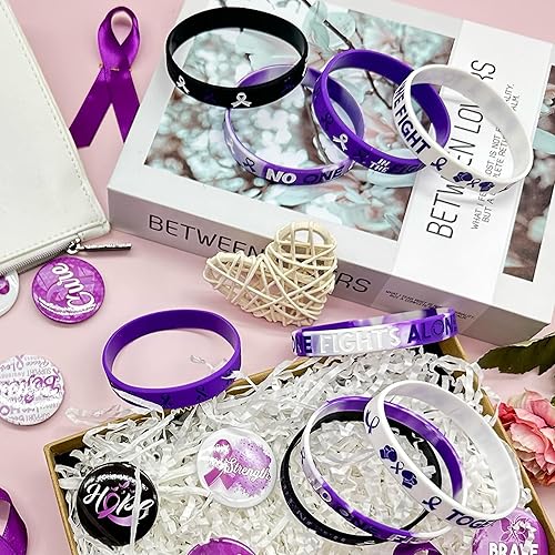 Miniatura 4 de Pulseras de cinta morada, esperanza, fuerza, fe, coraje, conciencia de salud, pulseras de silicona unisex para aumentar la conciencia sobre el abuso