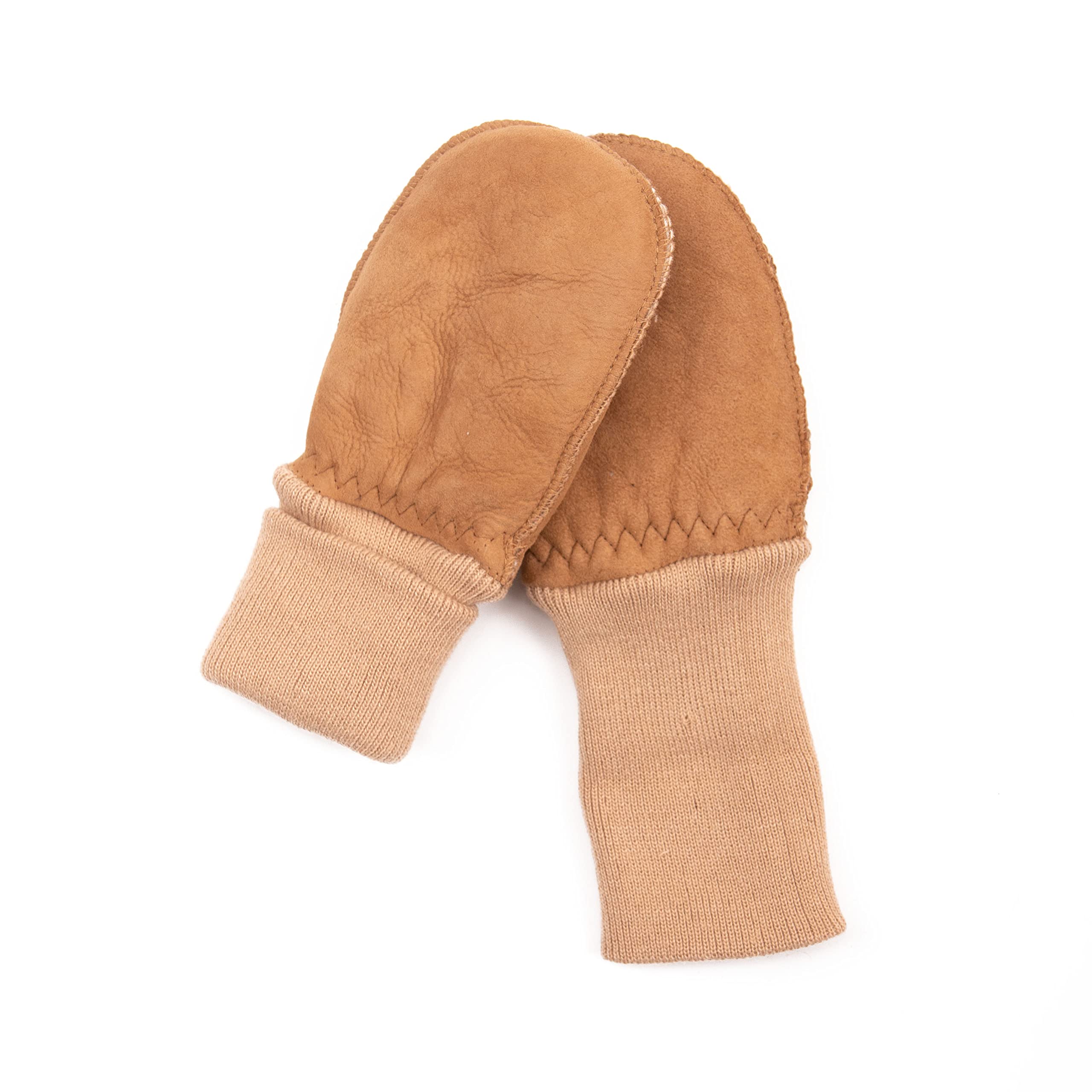 MUCKEL - Baby/Kleinkind Lammfell-Fäustlinge (0-18 Monate) warm gefüttert mit praktischem Strickbund, nachhaltig gegerbt, Lammfellhandschuhe für Kleinkinder