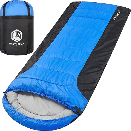 Miniatura 1 de VENTURE 4TH - Saco de dormir para mochilero, ligero, cálido, pero también para tiempo frío, para adultos, niños o parejas, ideal para senderismo,