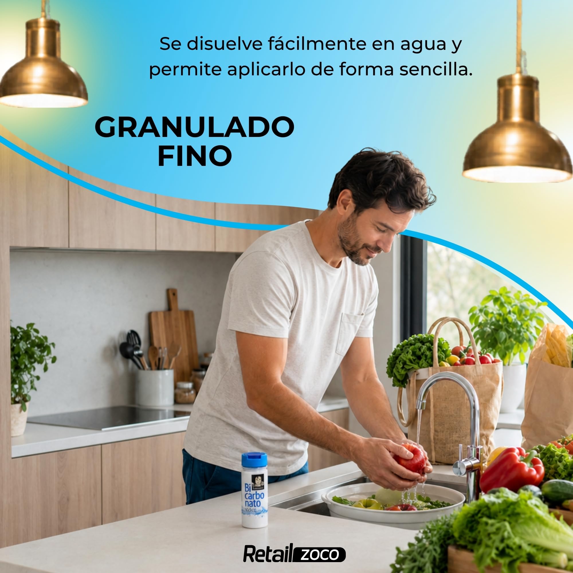 Bicarbonato de sodio alimenticio 200 g x 2 unidades
