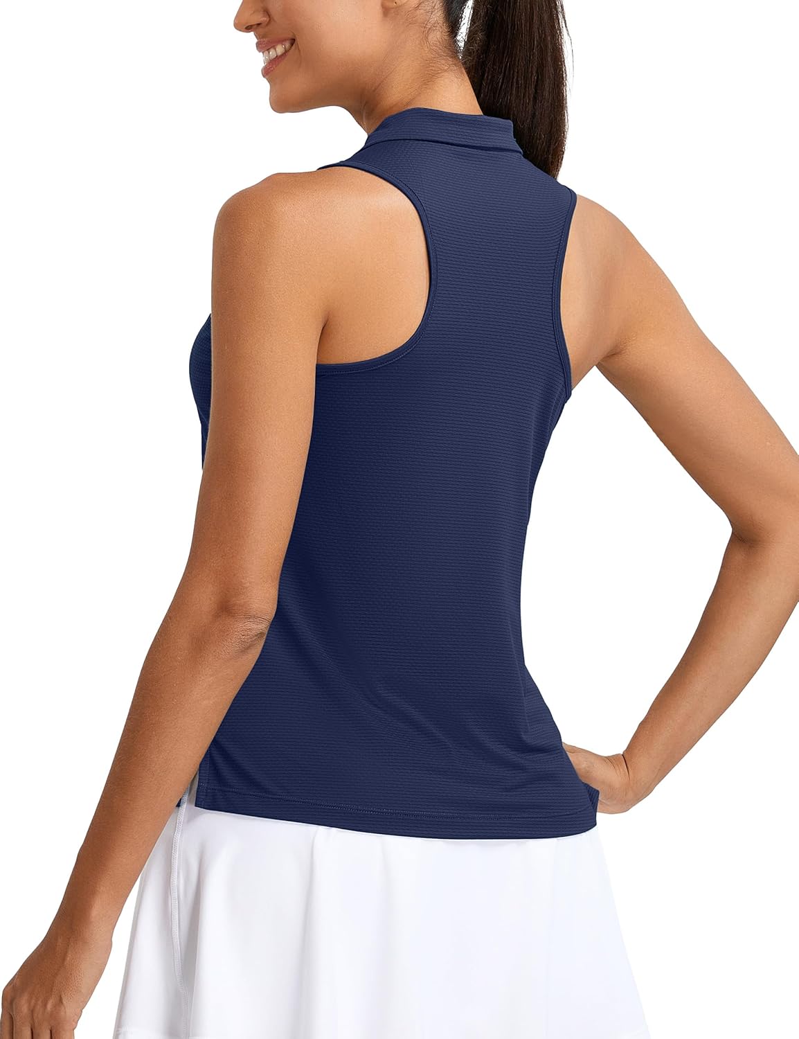 MathCat Womens Golf Polo Shirts, Sleeveless 1/4 Zip UPF 50+ Tennis Tank Top, Racerback with Collar Athletic Shirt Quick Dry
