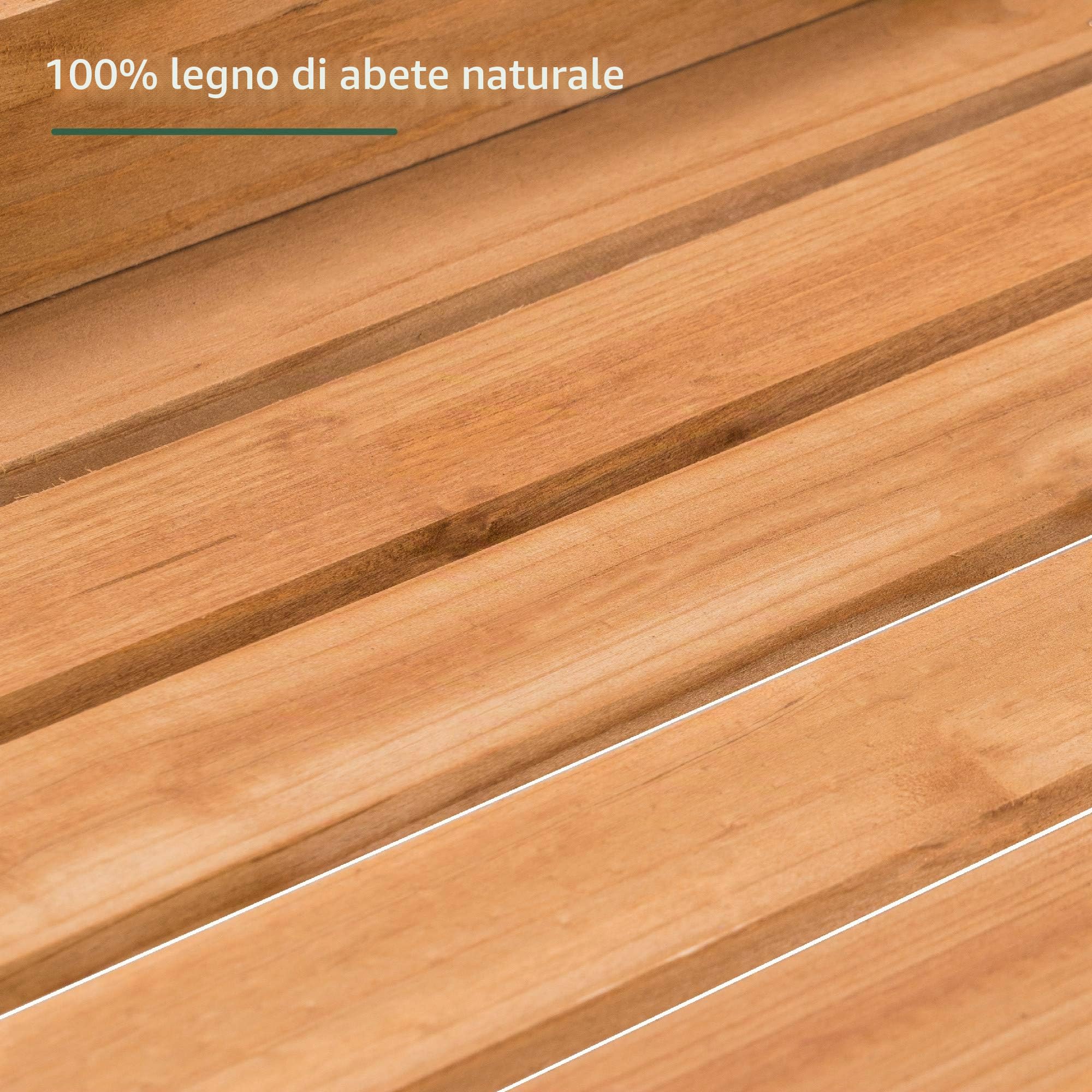 MCombo 0458 - Tavolo da giardino con lavabo e ripiano in legno, resistente alle intemperie, 115 x 45 x 121 cm, (Naturale, 115 cm (L) x 45 cm (B) x 121 cm (H))