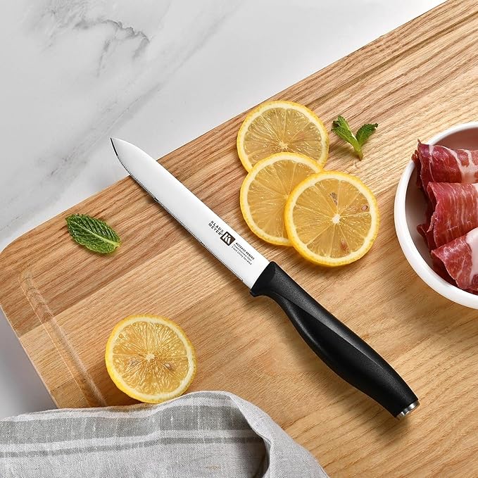 Set Cuchillos Cocina 3 Piezas Acero Inoxidable Negro miniatura 6