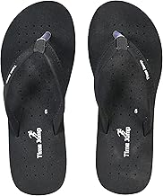 Time Jump Perforated Flip Flops, Burgundy with Black Straps, Casual Beach Sandals