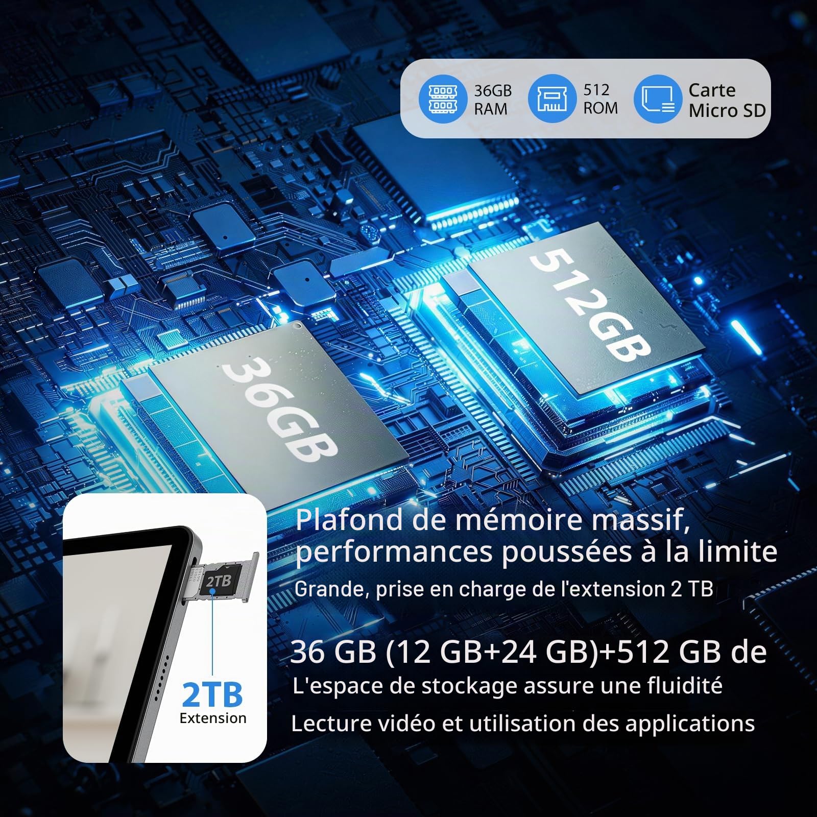 FLYCOAY Android 16 Tablette 13 Pouces, 36Go+512Go/TF 2TB, Octa-Core ave 2944 * 1840 FHD, Dual SIM 4G LTE/5G WiFi, 11580mAh, 4-Speaker, Tablette Tactile,/Widevine L1/GPS/Clavier/Stylus/Souris/Gris