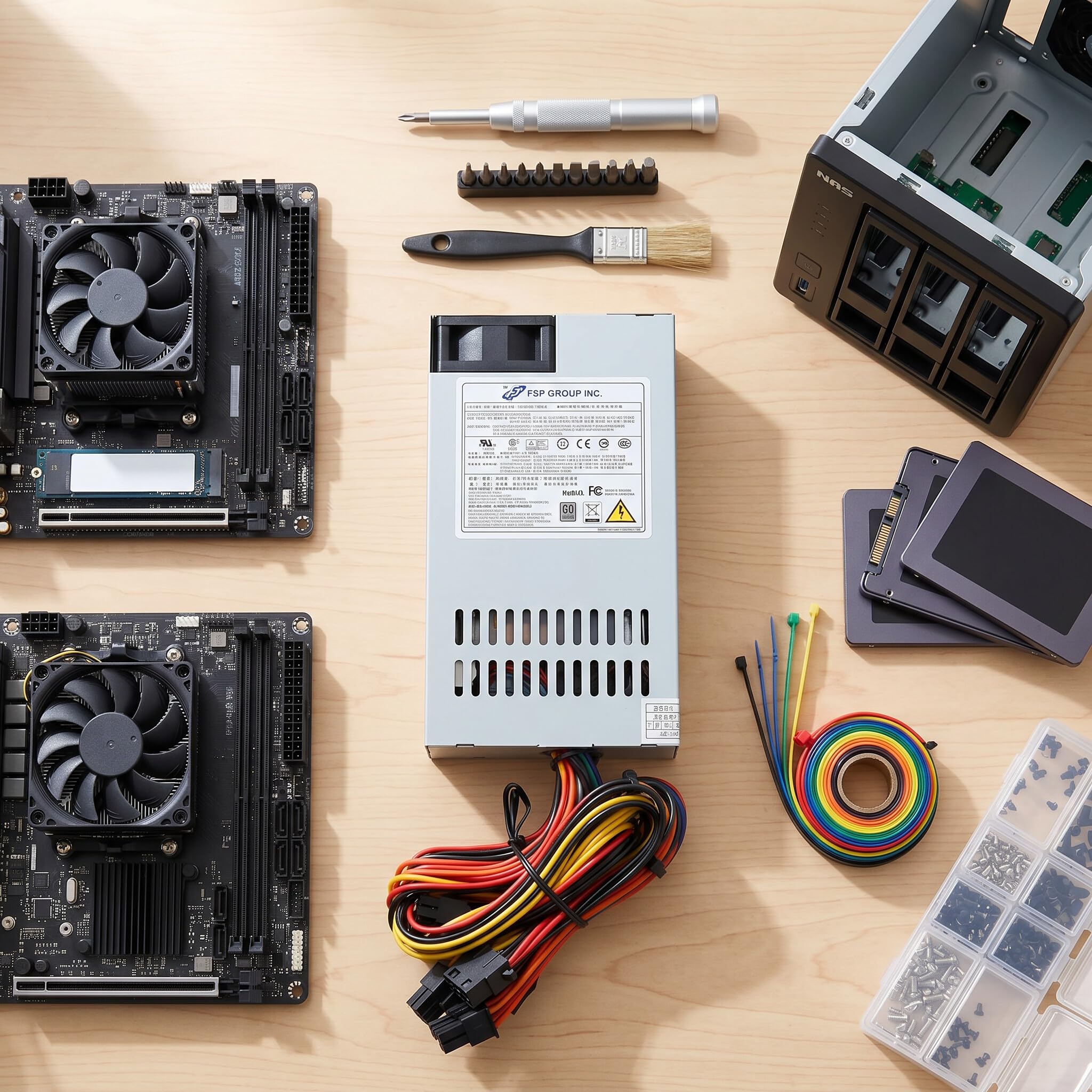 60LE 1U Turbina de Potencia Disipación de Calor Metal Fuerte Fuente de Alimentación de 270 W para Servidor de PC Compatible con Chasis Peque?o ITX y Servidores NAS