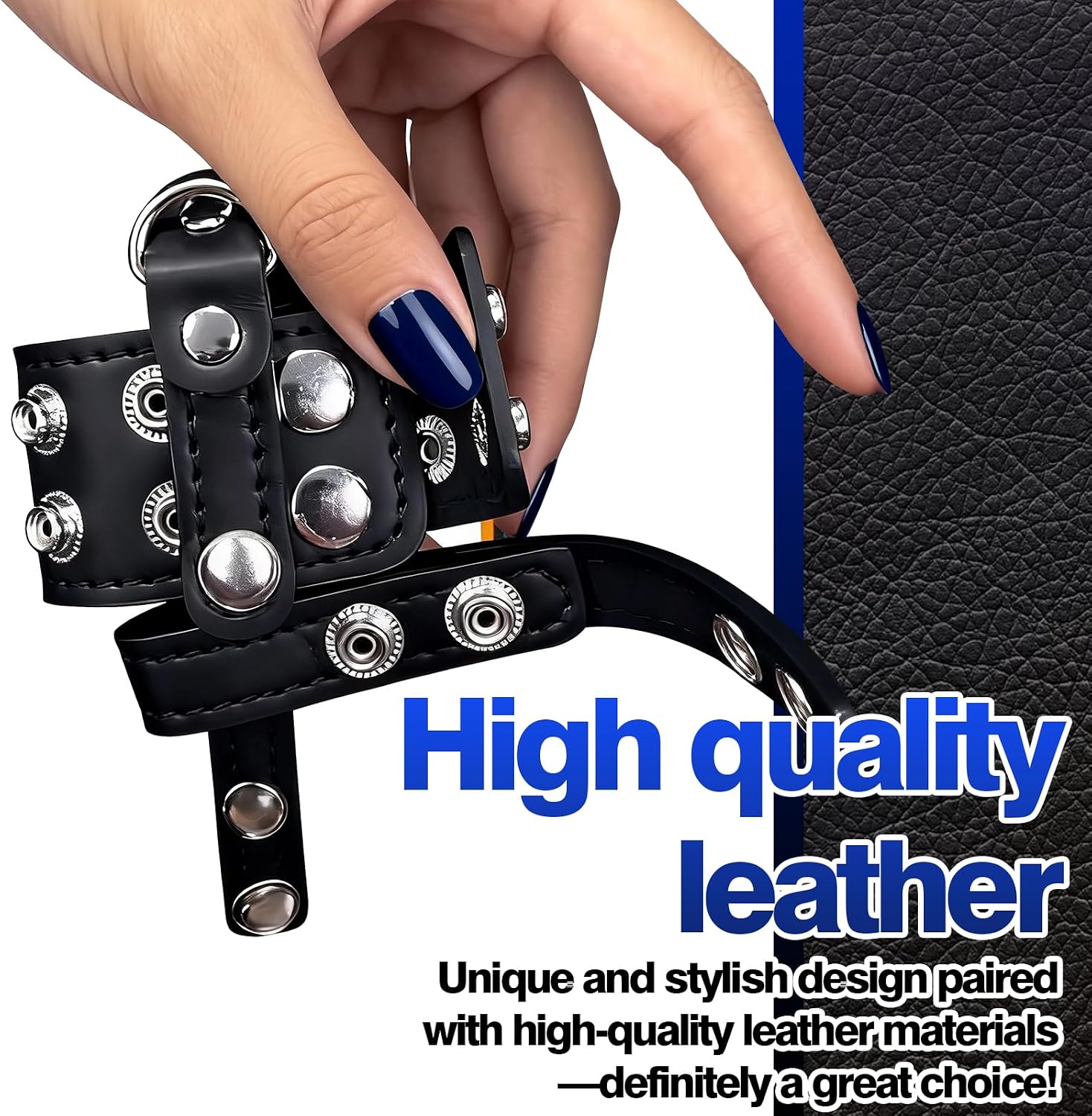 Adjustable Leather Cock Ring Testicle Toys Male Chastity Strap BDSM Toys | Adjustable leather chastity cock cage. Provides a secure fit for testicle restraint BDSM CBT. Easy to put on and take off.