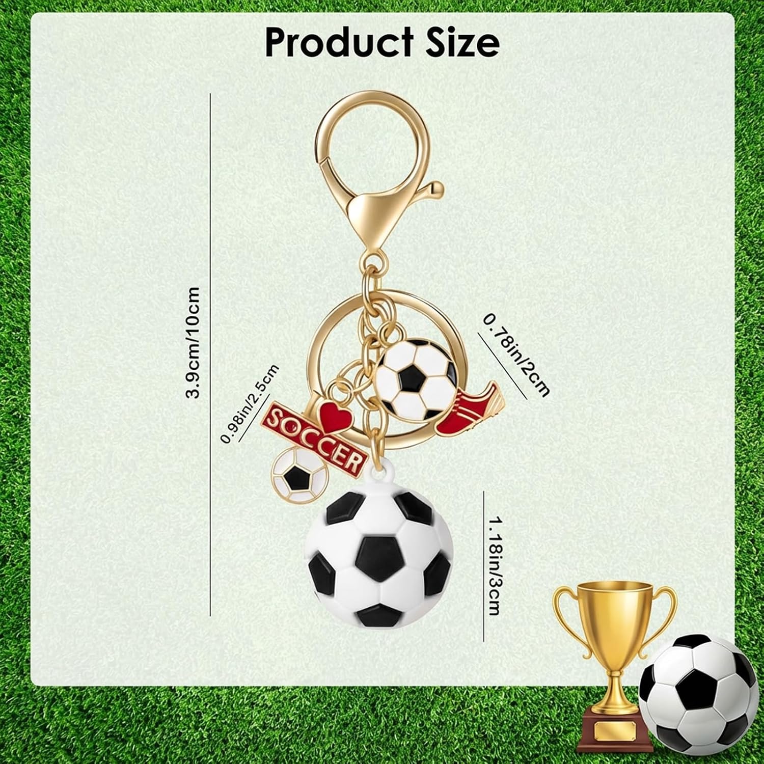 Qchengsan World Cup 2026 Soccer Keychain,Football Keychain Soccer Gifts for Fan Gifts, Party Favors,Backpack Charm Keychains Soccer Party Favors Decorations Birthday Supplies for Men Women Youth image 2
