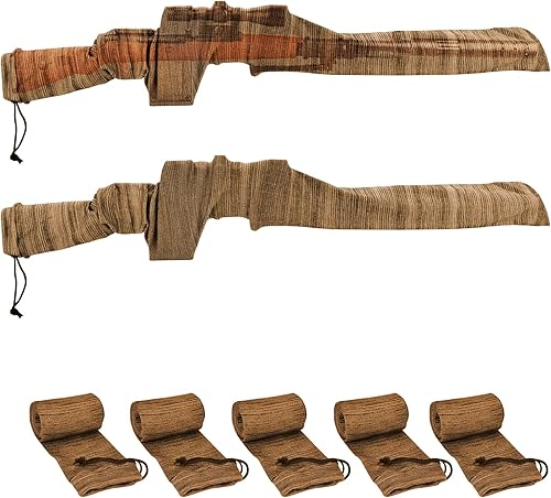 5-Pack Silicone Treated Knit Gun Socks for Rifles, 52" Gun Sleeves for Shotgun