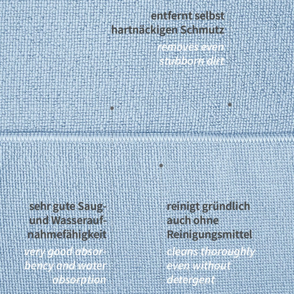 FRANZ MENSCH 100 Stück Mikrofasertücher, 40 x 40 cm, blau | Hygoclean, Polyester/Polyamid, Reinigungstücher, Putztücher, saugstark, fusselfrei, streifenfreie Reinigung, langlebig