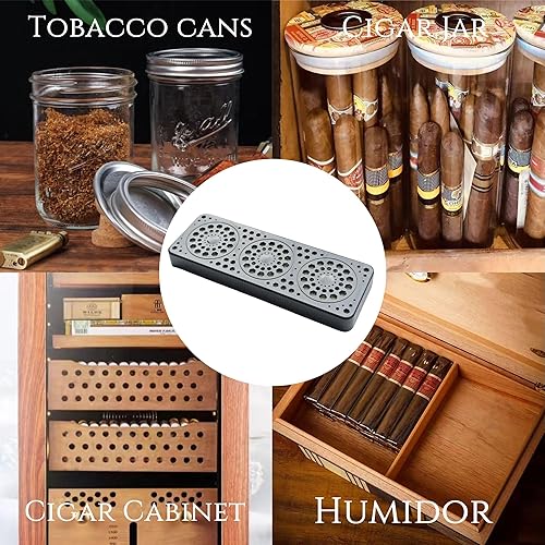 Miniatura 6 de Humidificador de puros, paquete de 2 unidades, rectángulo negro, humidificador de humidor de puros, humidificador de triple ventana, aumento de la