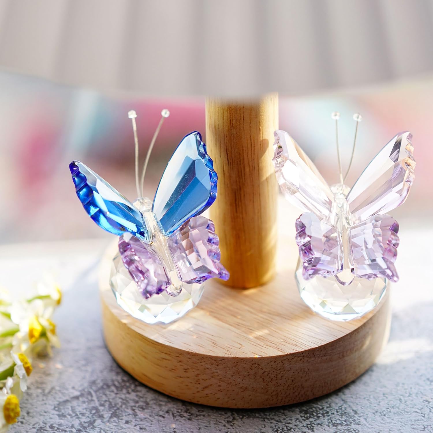 2pcs Crystal Butterfly Figurines with Clear Ball Base Butterfly Ornaments Animal Collectibles Crystal Decoration for Christmas Wedding Party Gifts for Women - Image 5
