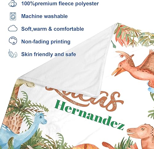 Miniatura 6 de J&SBGFT Manta de bebé personalizada para niños, nombre personalizado, manta de recepción para niños pequeños y niños, manta decorativa para cuna, 30