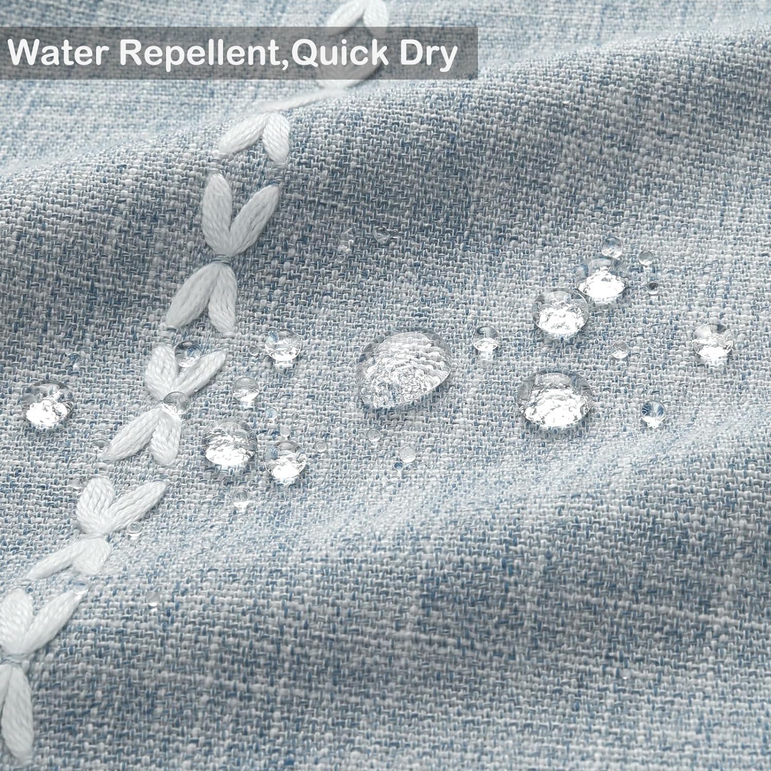 Colorigan Boho Farmhouse Shower Curtain - 72x84 Inches Soft Fabric Shower Curtain Set with Tassel, Water Repellent Cloth, Modern Bohemian Chic Country Bathroom Shower Curtains