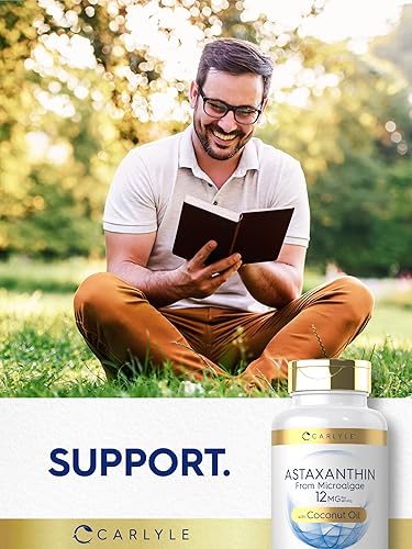 Miniatura 6 de Carlyle Astaxantina 12mg  120 cápsulas blandas  Suplemento de microalgas  con aceite de coco  Sin OMG y sin gluten