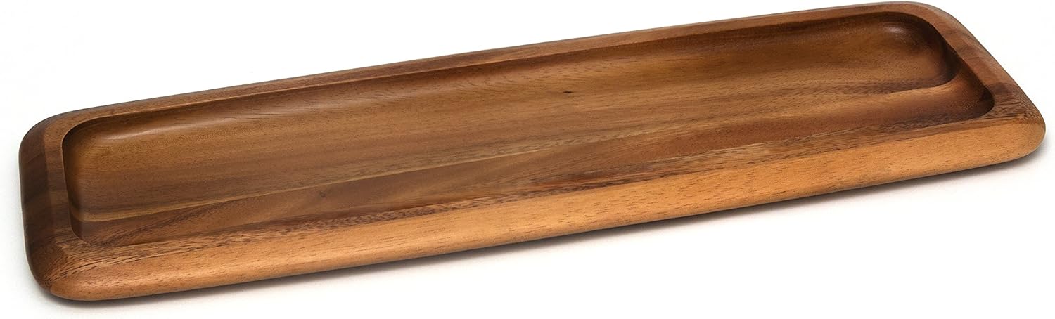 Lipper International Acacia Narrow Serving Tray for Sushi or Cheese, 18.25" x 6.13" x 0.75"