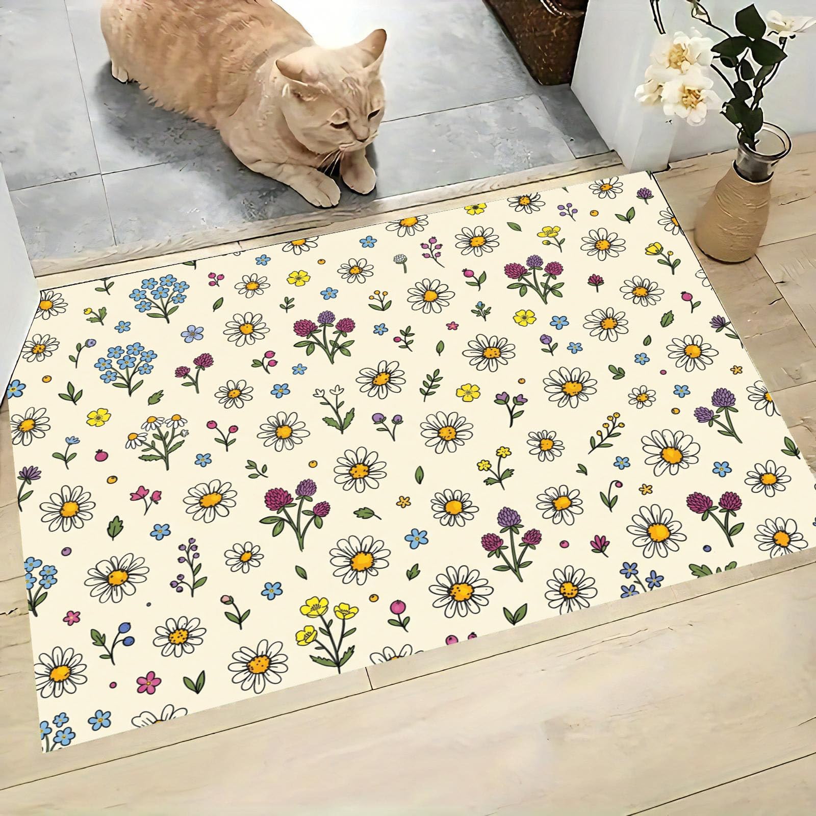 Tapis entree interieur style campagne pour couloir et cuisine