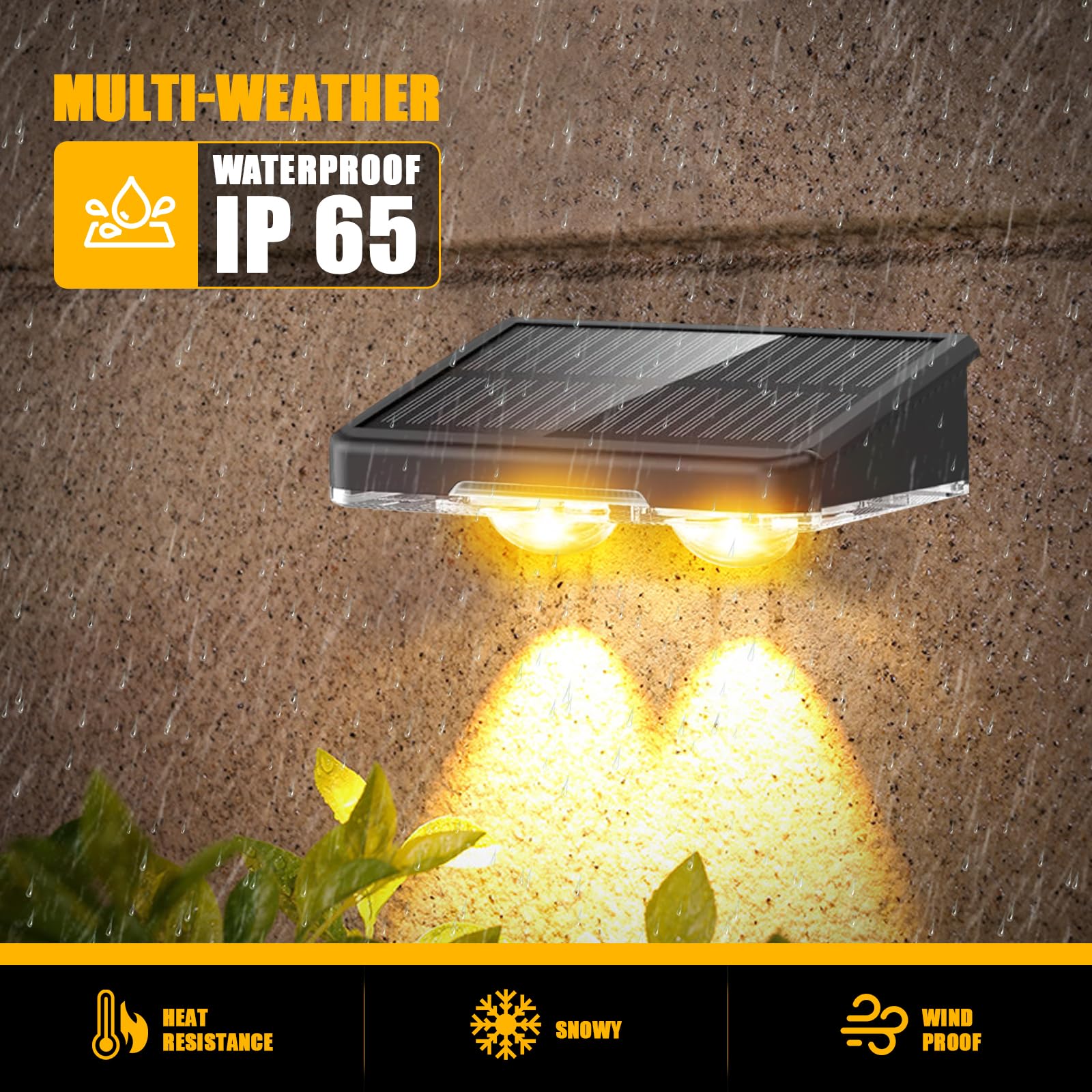 DANCINGBOAR 2 Pack Solar Fence Lights Outdoor Garden - Image 4
