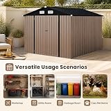 HOMASIS Abri de Jardin Métal Exterieur Renforcé, 3.5x2.2x2m, Gris Foncé - 8
