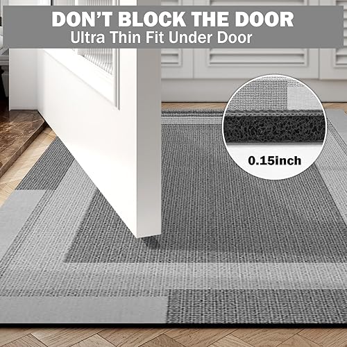 Miniatura 3 de Alfombra de baño larga antideslizante con parte trasera de goma, ultra fina, para debajo de la puerta, de secado rápido, súper absorbente, lavable,