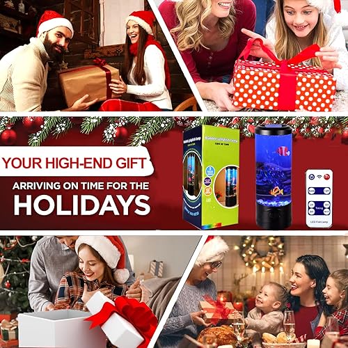 Miniatura 7 de Mini lámpara de peces de burbujas, lámpara de acuario falsa de pecera, luz de acuario cambiante multicolor con 3 luces de noche de peces