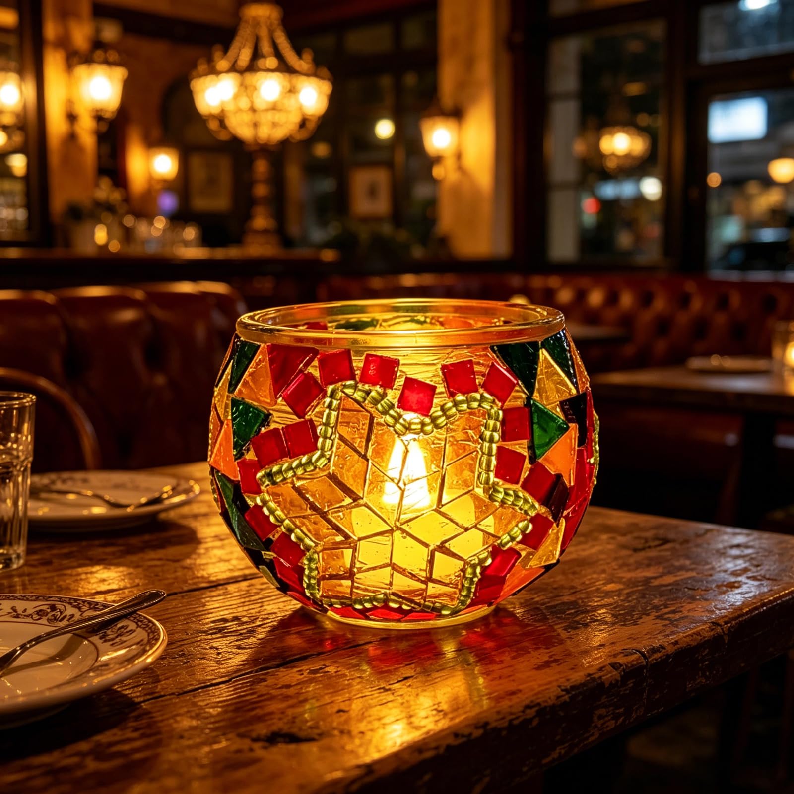 shulovehua Candle Making Kit Romantic Artistic Decor Turkish Mosaic Lamp Colorful Round Night Light for Living Room Bedroom Camping Party Decor Couple Handmade Activity