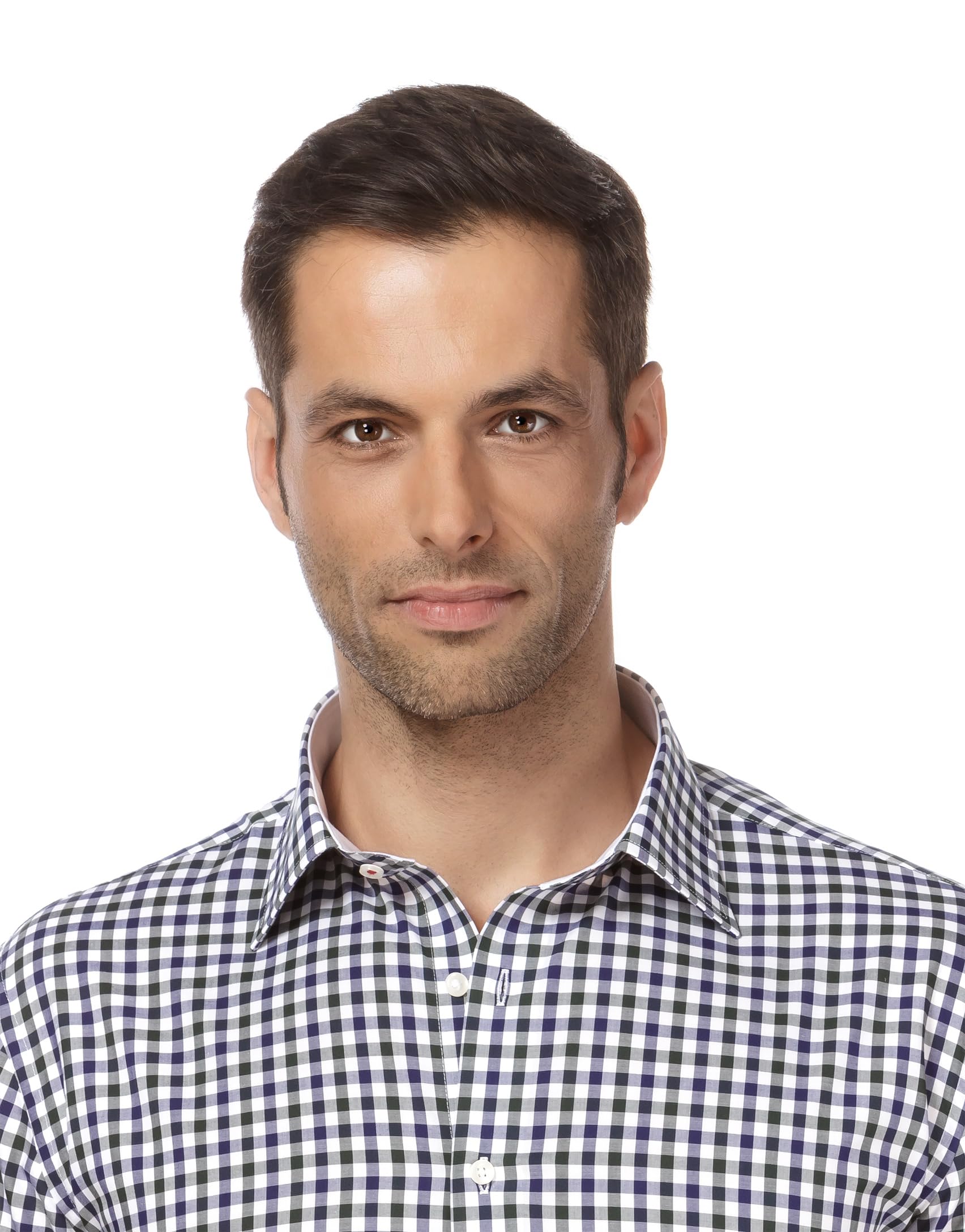 Vincenzo Boretti Camicia Uomo Eleganti, Taglio Aderente/Slim-Fit, Collo Classico, Manica Lunga, in Tinta Unita - Non Stiro/Non-Iron