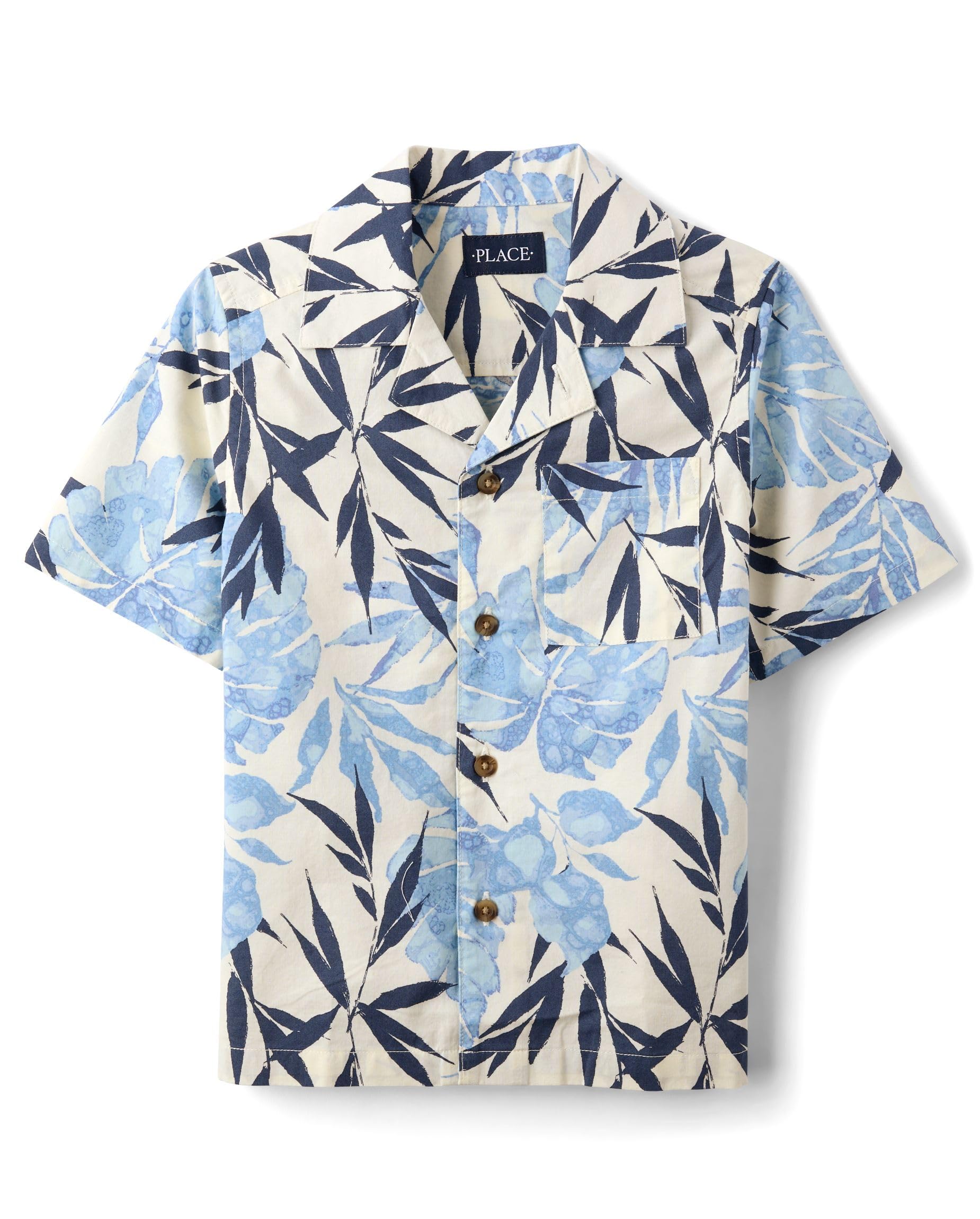 The Children's Place,Short Sleeve Button Down Shirt,Tidal,Small (5/6) — view 20