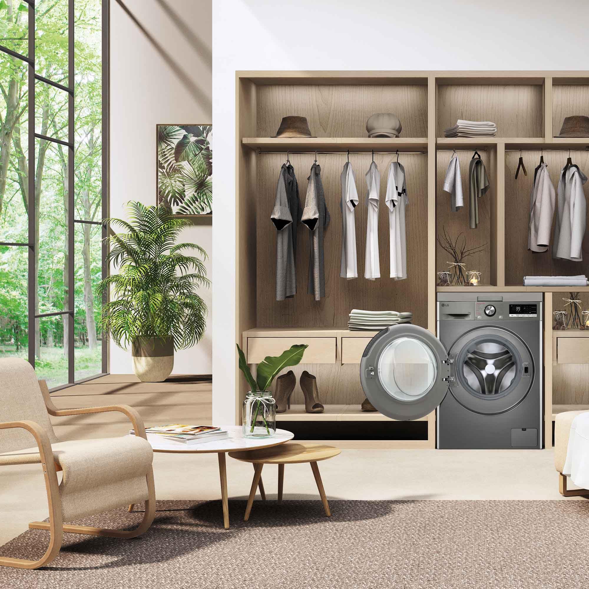 LG F4WR7010AGS - Lavadora Inteligente, 10kg, AI Direct Drive, 1400rpm, Carga Frontal, TurboWash 360º, Casificación A, Serie 700, Inox Grafito