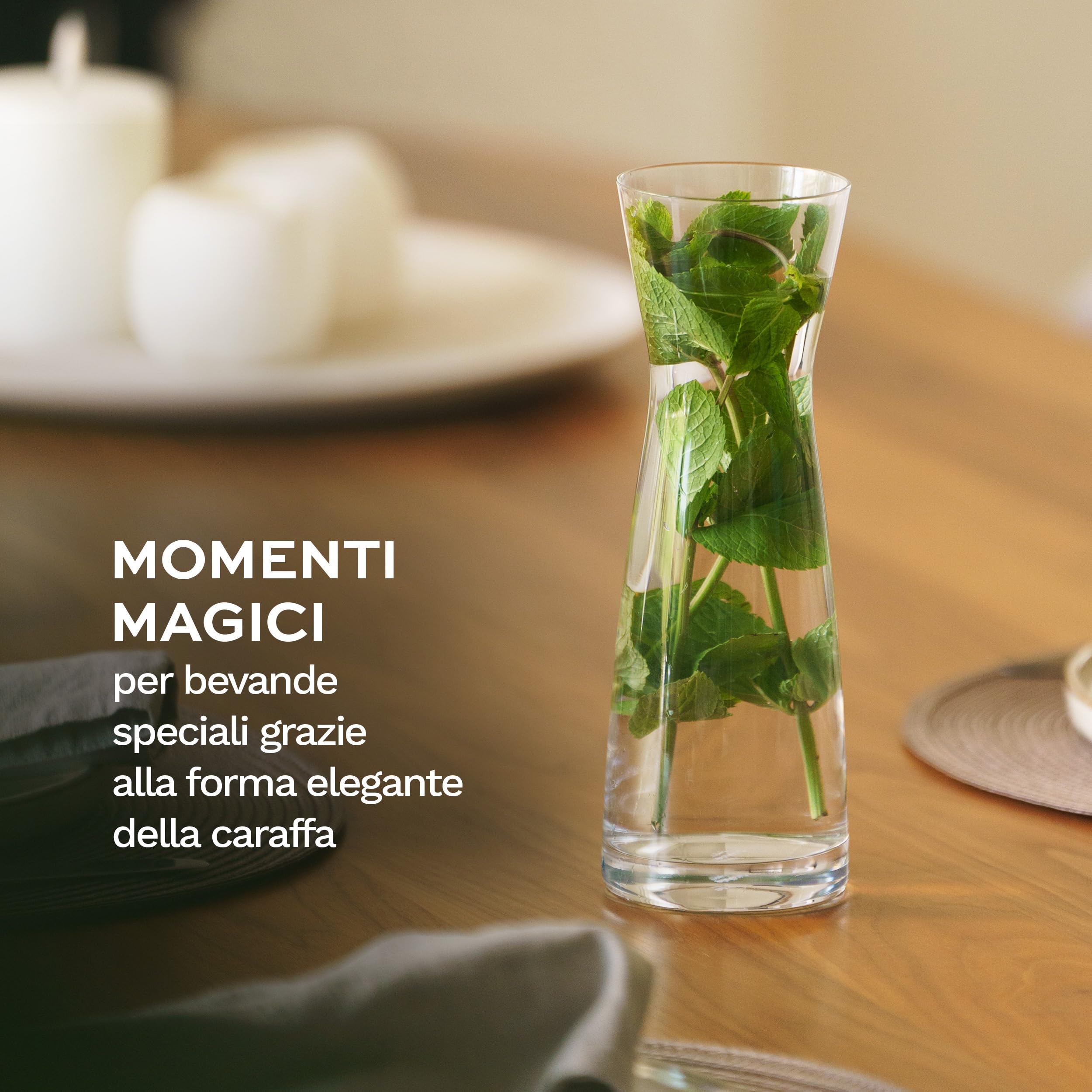 Stölzle Lausitz Caraffa Universale 6 x 250 ml – Elegante mini caraffa in cristallo senza piombo per acqua succhi latte o liquori – Lavabile in lavastoviglie – Prodotto in Germania