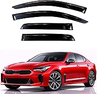 Vista 13 de KPY Moldura deflectora de viento con protección contra la lluvia compatible con GMC Terrain 2018-2023, 4 unidades, para ventana lateral, autoadhesiva