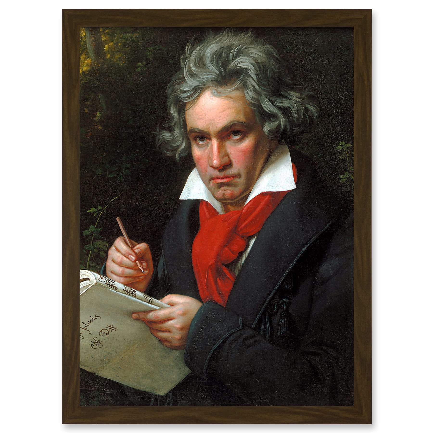 Artery8 Ludwig Van Beethoven Stieler Composer A4 Artwork Framed Wall Art Print